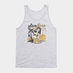 Vintage poster of Hawaiian beach girl Tank Top